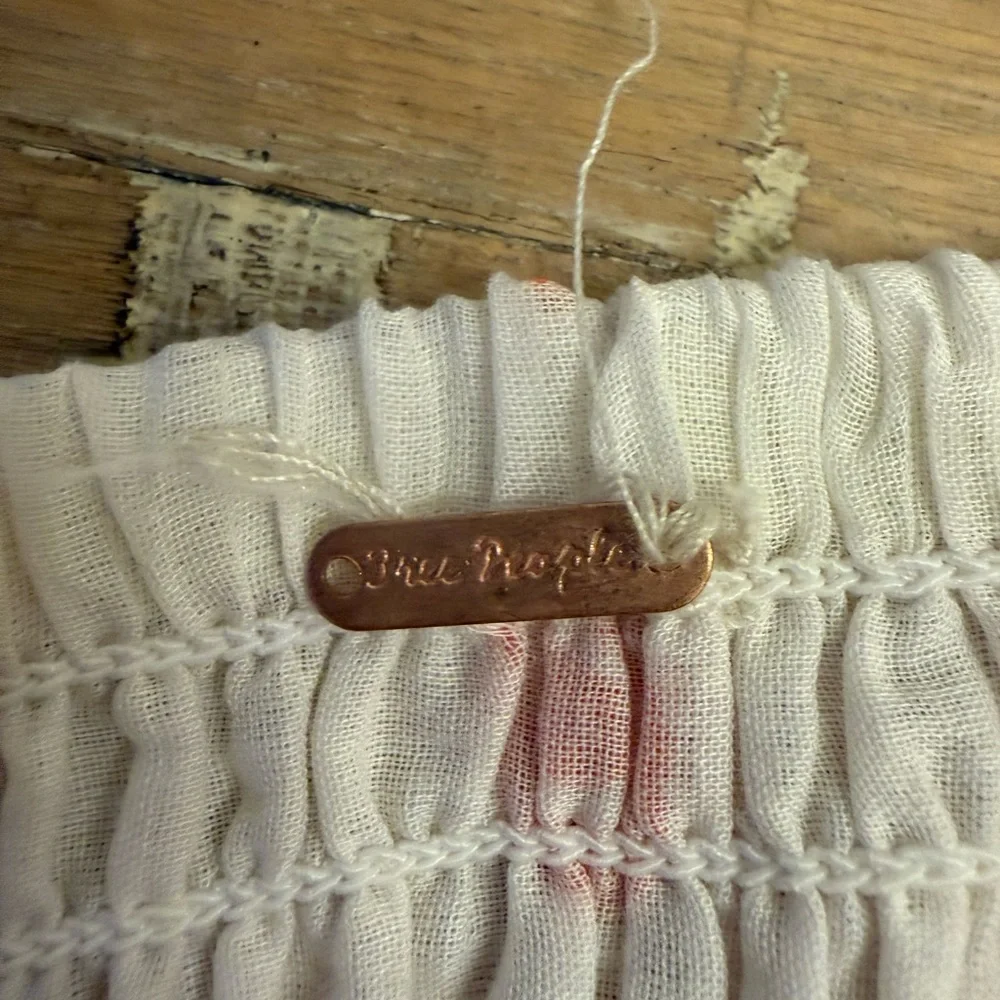 Free People 100% Cotton Red and Cream Tiered Paisley Maxi Skirt - Picture 5 of 9